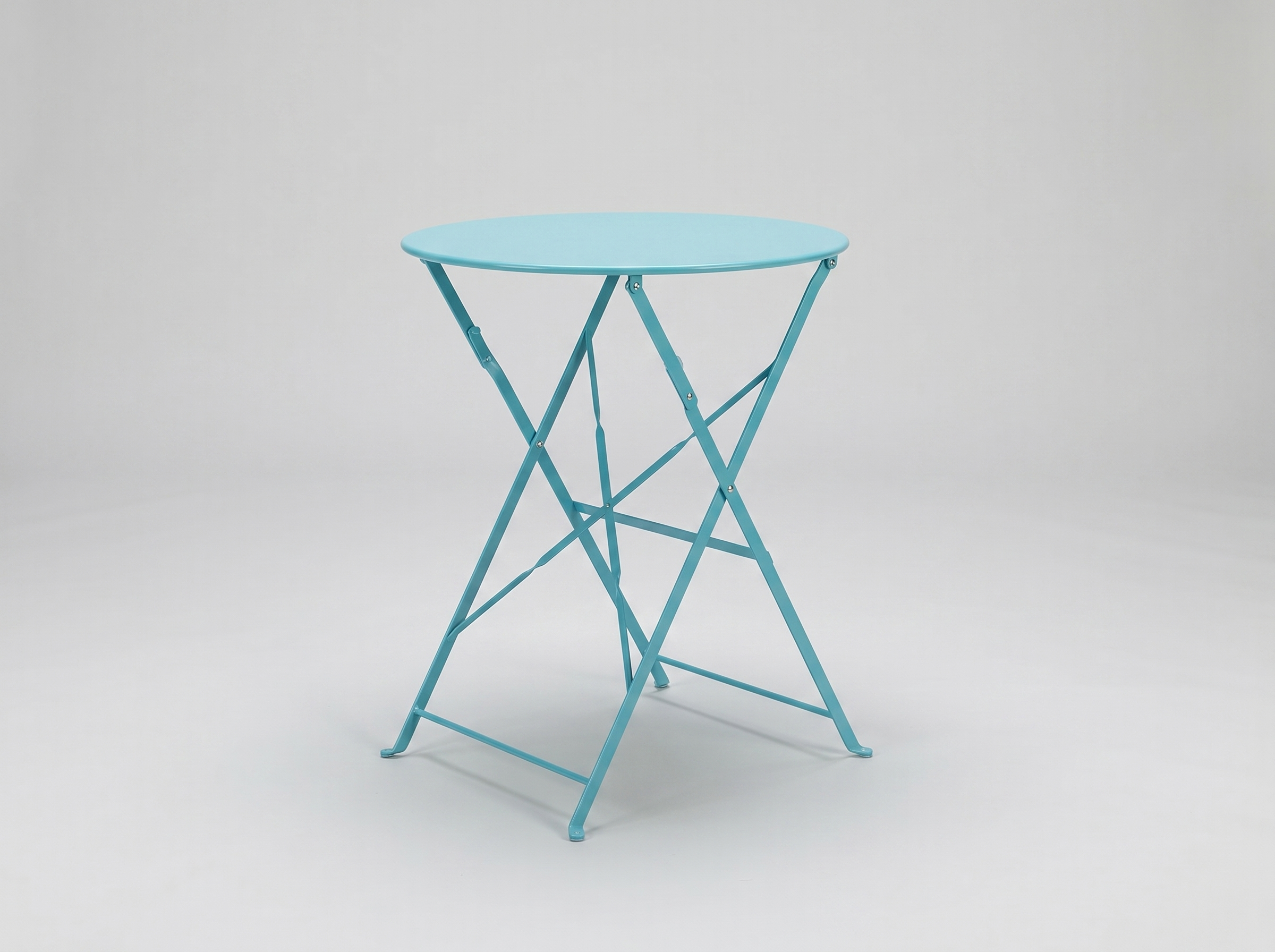 Outdoor Bistro Table, 59.5 cm, Round, Blue Steel – Geneva, foldable
