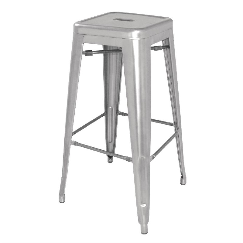 Stella steel bar stool in black, silver and gray