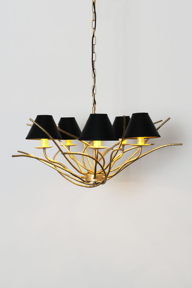 Elba Gold 5-bulb pendant light