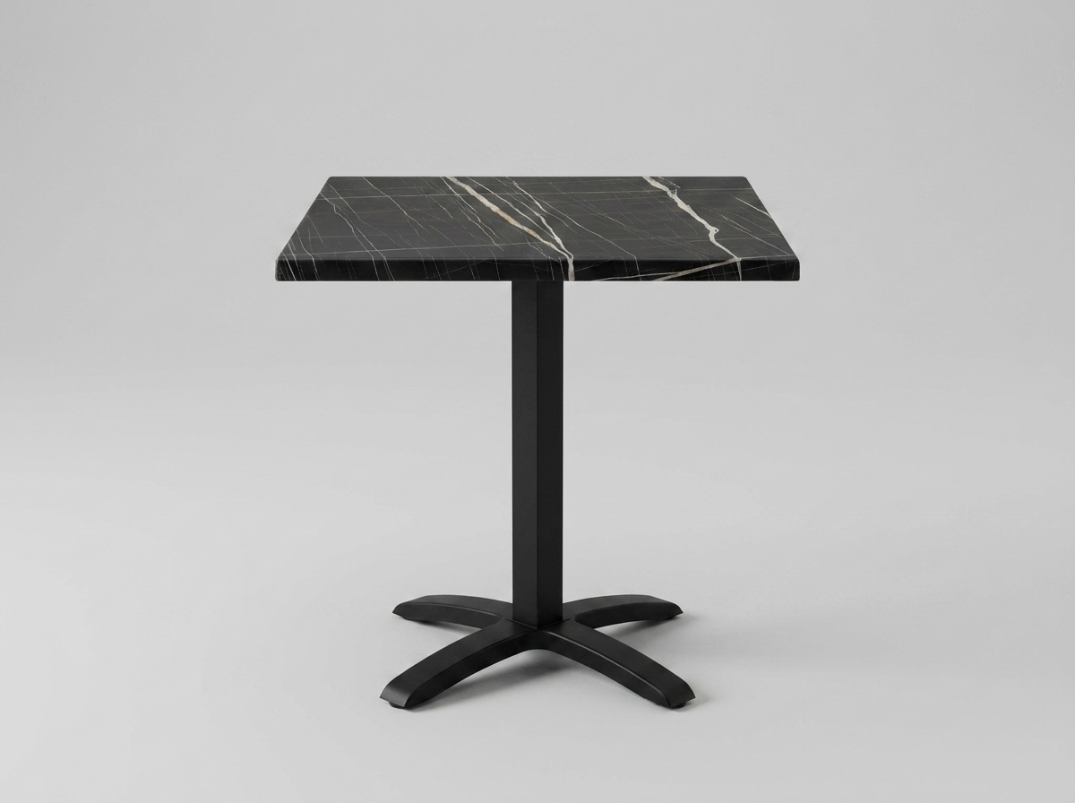 Outdoor Bistro Table 70x70cm HPL Black Marble Effect TK3 - Brest