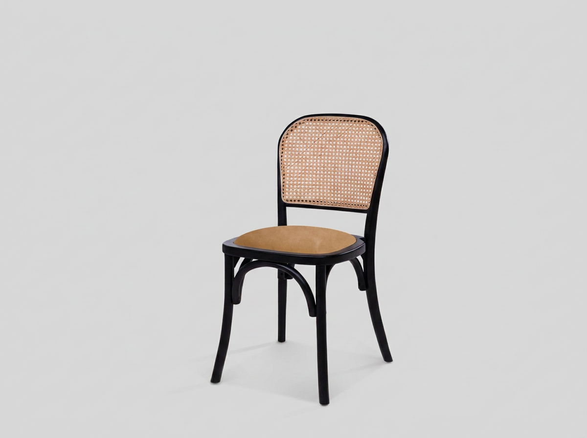 Pretoria Bistro Restaurant Chair with Gold Velvet Seat Cushion