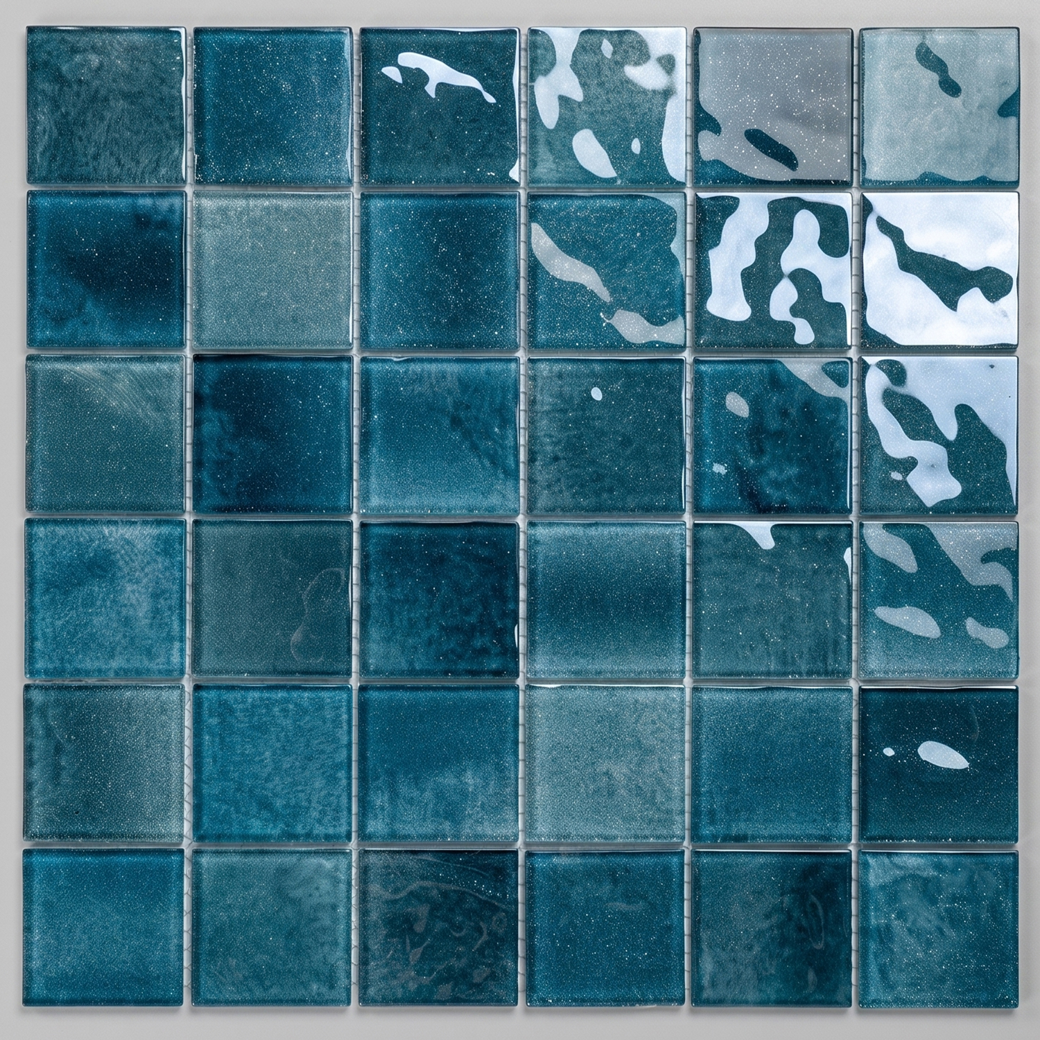 Glass mosaic tile, Nice, 48×48 mm, turquoise