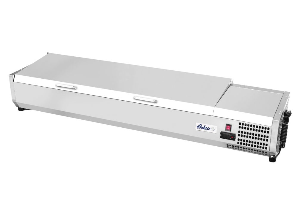 Aufsatz-Kühlvitrine Gastronorm 1/3 Arktic 7x GN 1/3 230V/180W 1605x420x(H)630mm