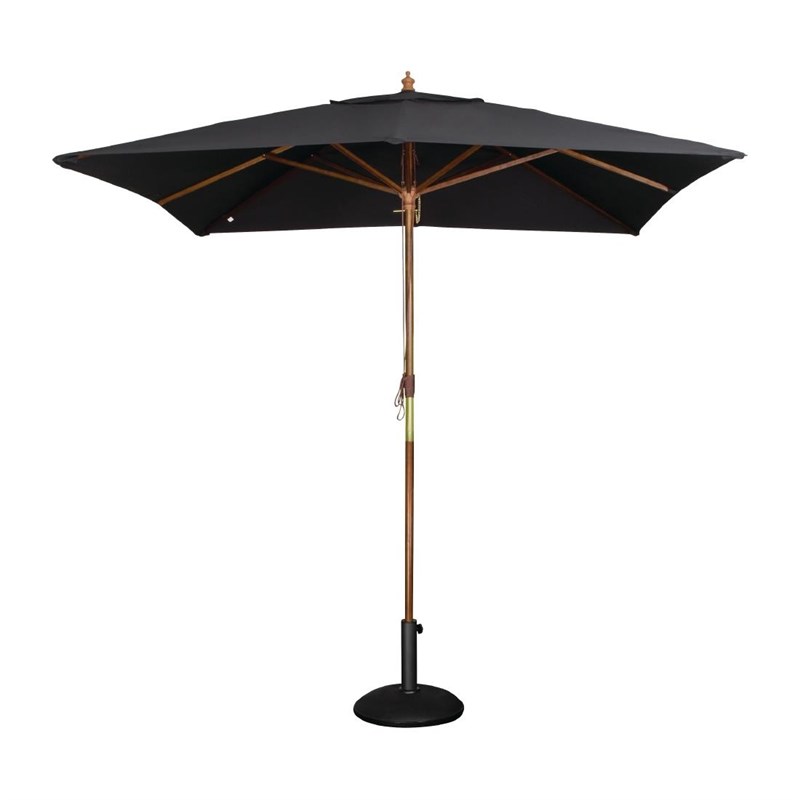 Black Square Parasol, 2.5 m – Pulley System, Professional Parasol, Catering Parasol