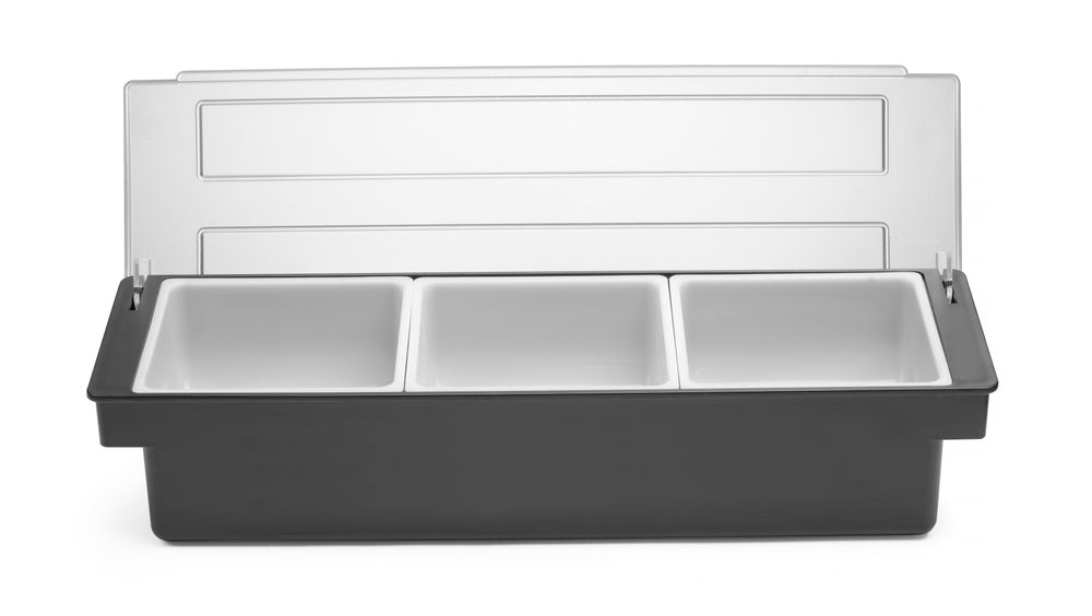 Zutatenbox – 3 Behälter BarUp Schwarz 480x150x(H)100mm