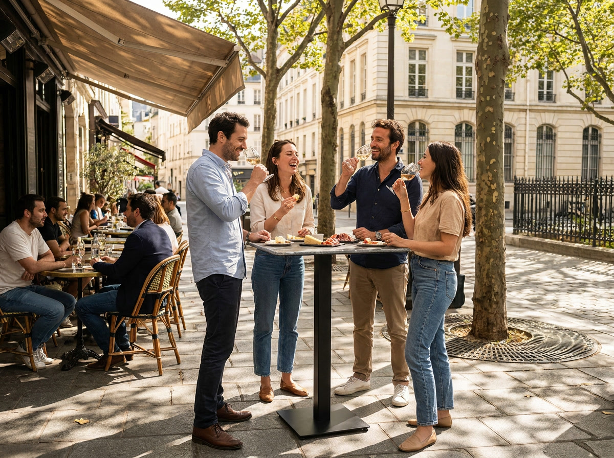 Outdoor Bar Table 80x80cm Compact HPL Grey Marble Effect - Catania