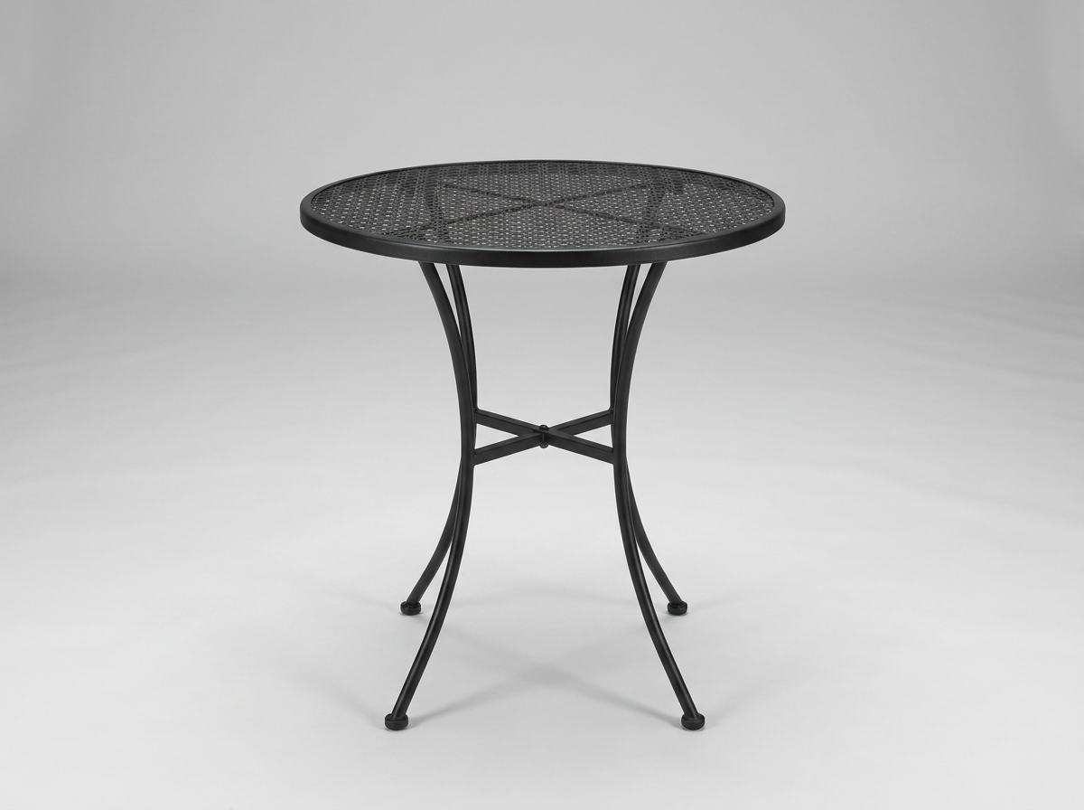 60cm Round Black Steel Outdoor Table with Pattern – Abruzzi Bistro Table