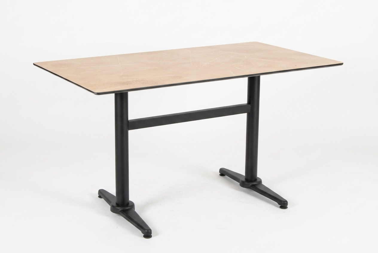 Outdoor Bistro Table 120x70cm Compact HPL Marble-effect Brown - Pescara