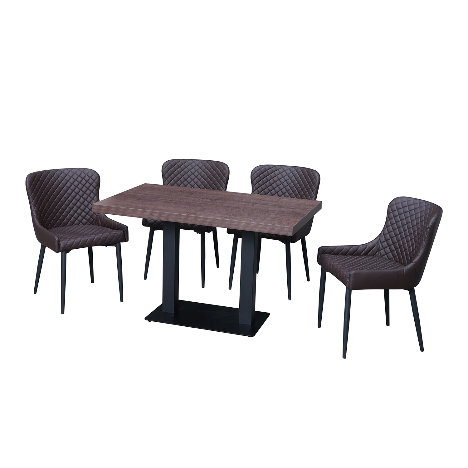 1+4 set, 120x80cm, Artus Brown, restaurant chairs, hotel and bistro tables