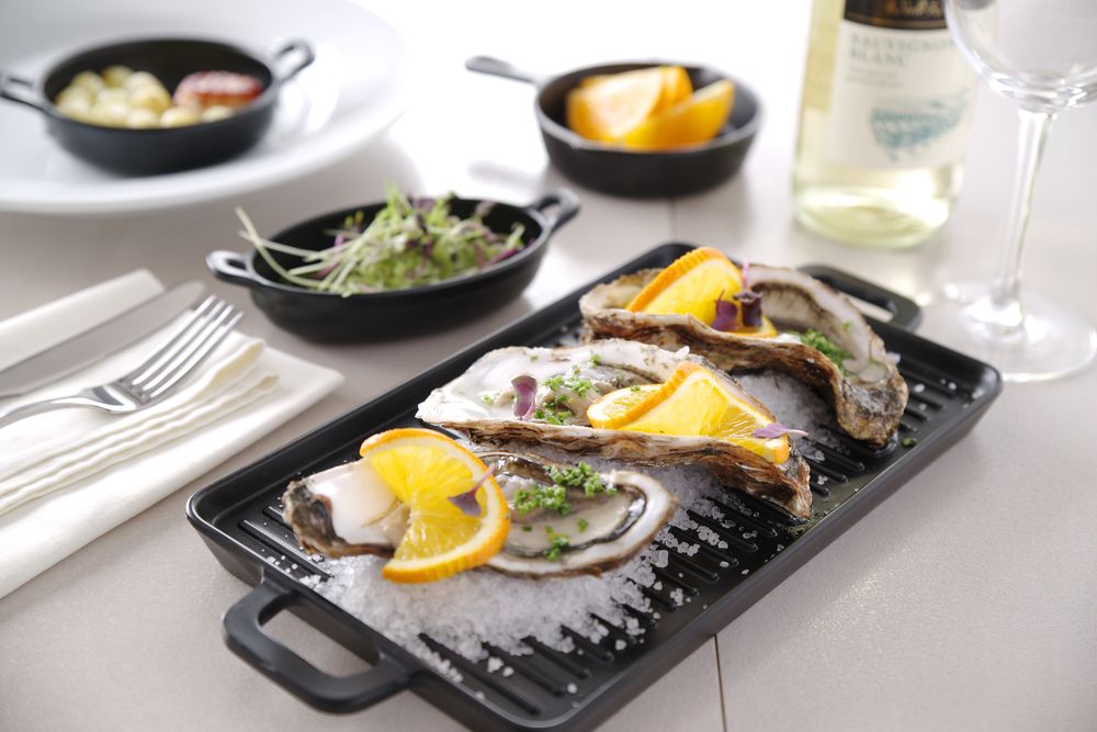 Miniatur-Grillplatte Schwarz gerillt 32x16,2x(H)2cm