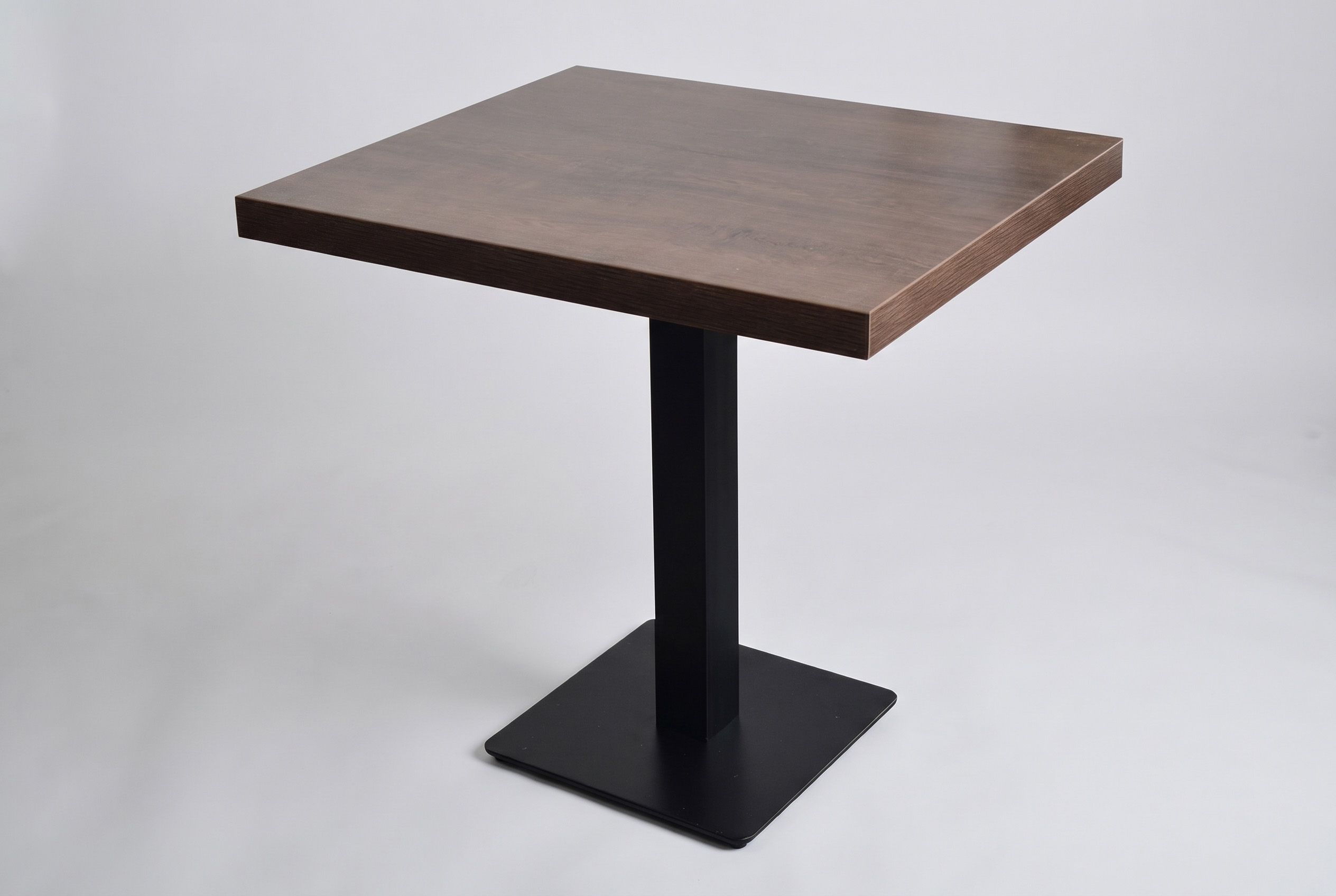 Restaurant Bistro Tisch 70x80x3,6cm Palermo Walnuss Braun Tischbein Schwarz
