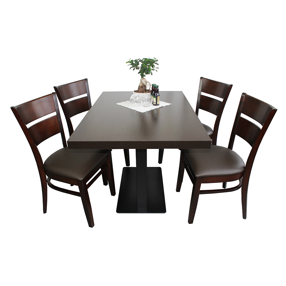 1+4 Grace Set 120x80 cm  Brown Restaurant Chairs Hotel Bistro Tables