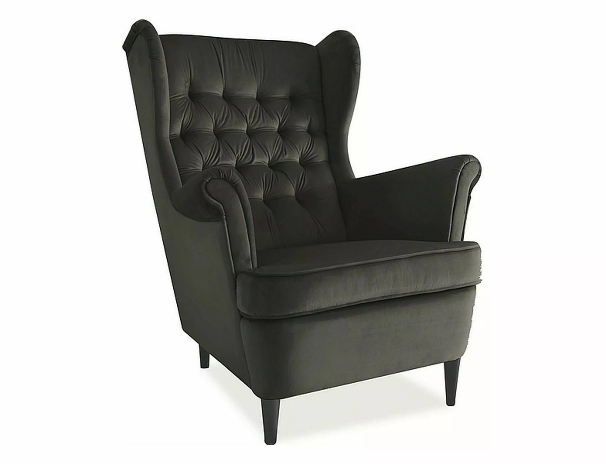 Lounge wing chair Naples velvet fabric