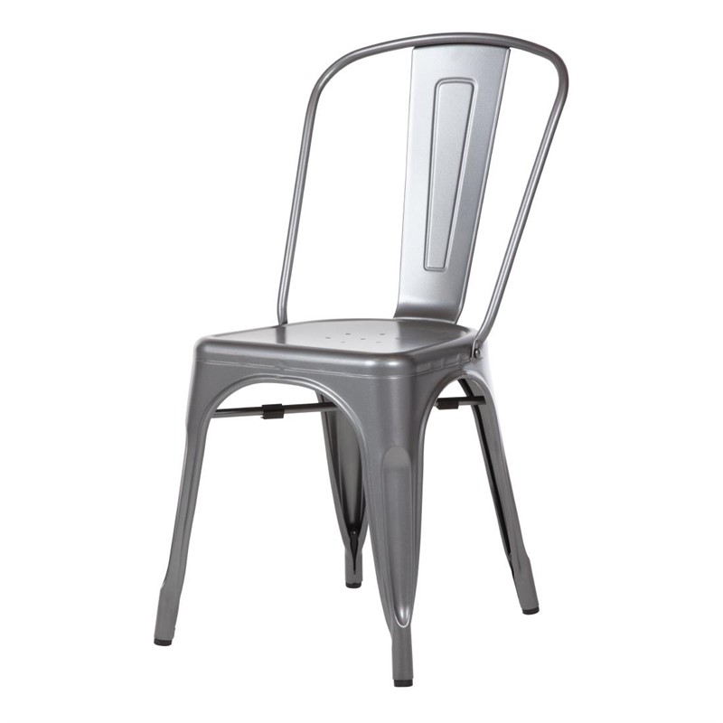 Stella steel bistro chair in black, grey and silver