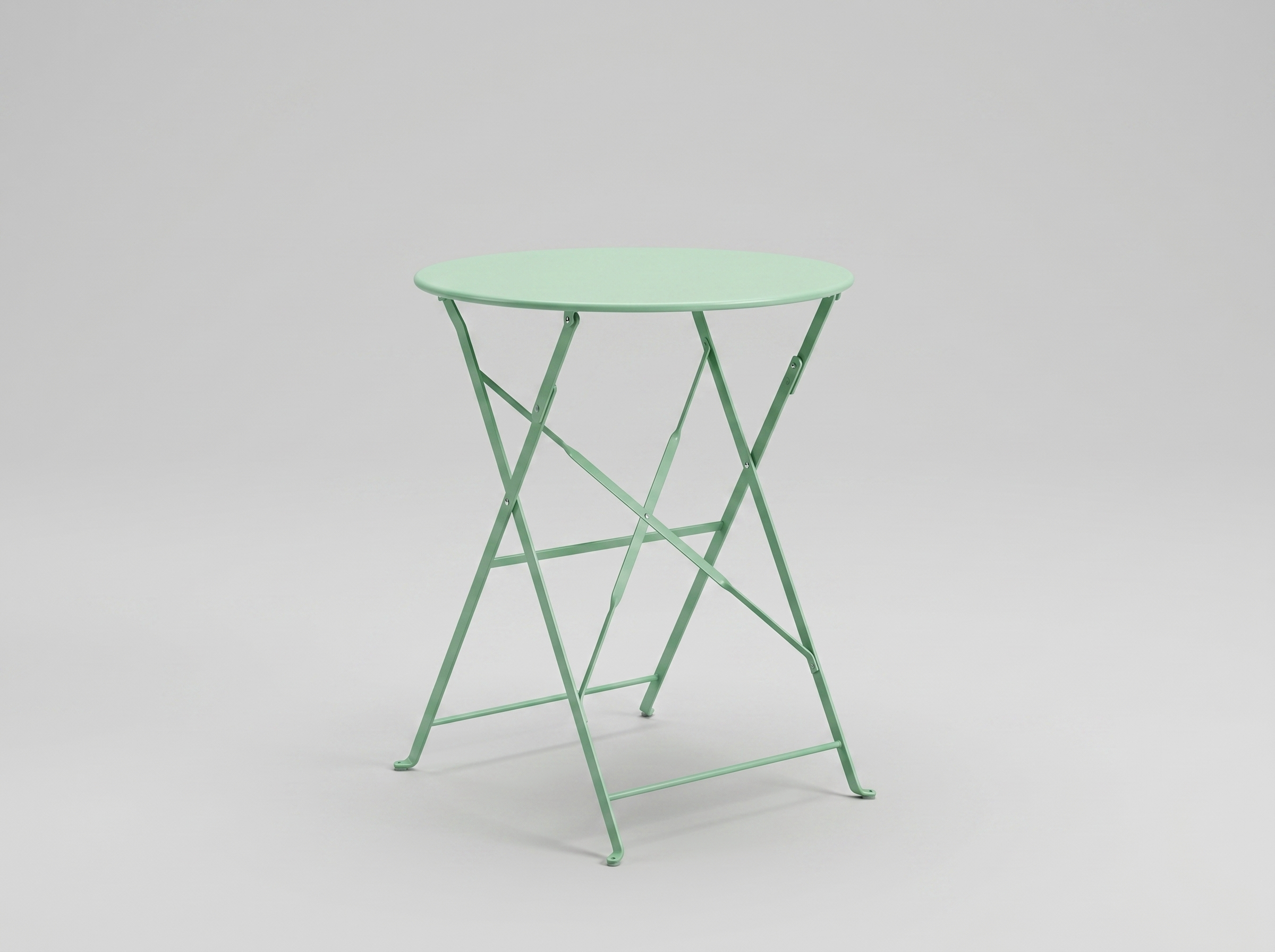 Outdoor Bistro Table, 60 cm, Round, Green, Steel – Geneve, foldable