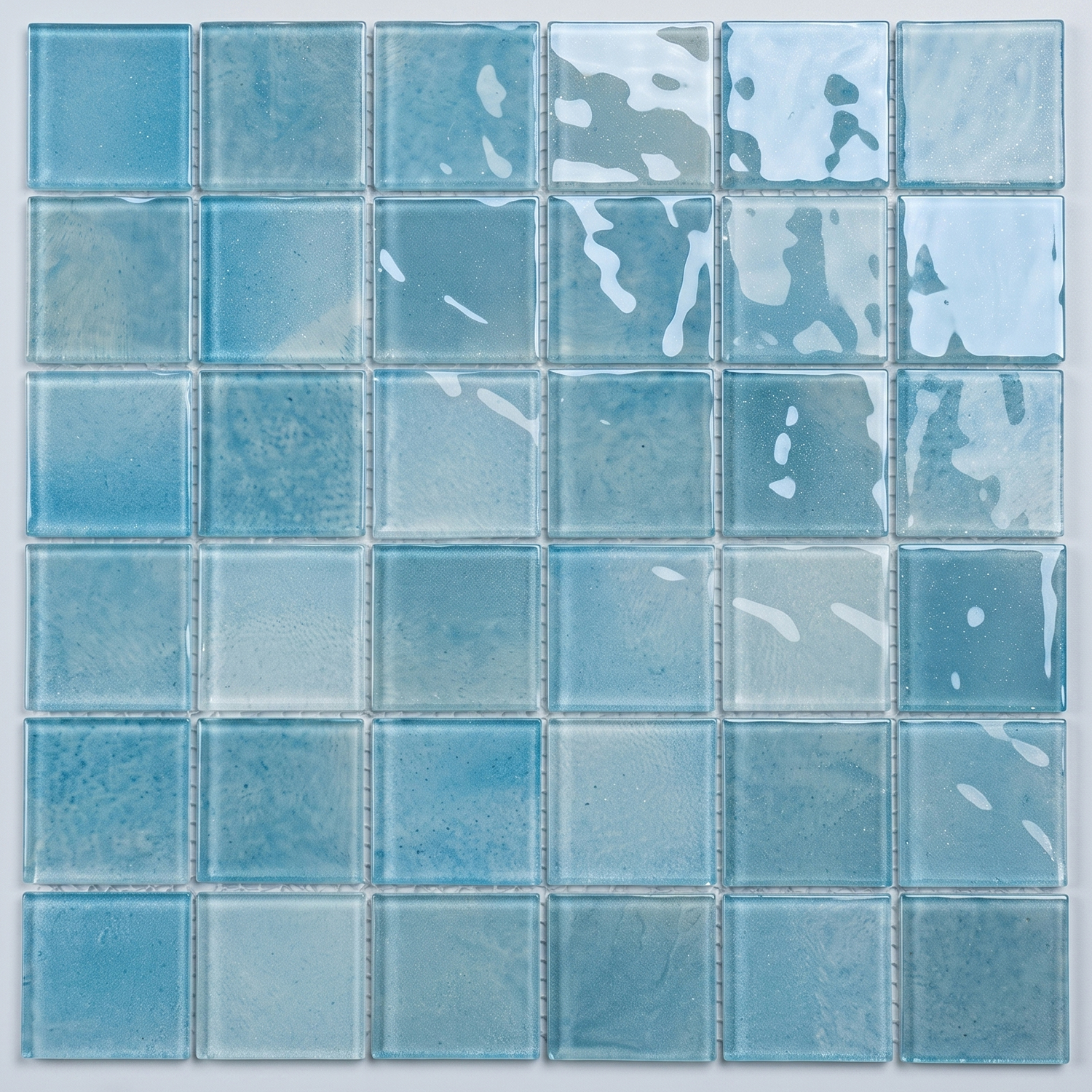 Glass mosaic tile, Nice, 48×48 mm, blue