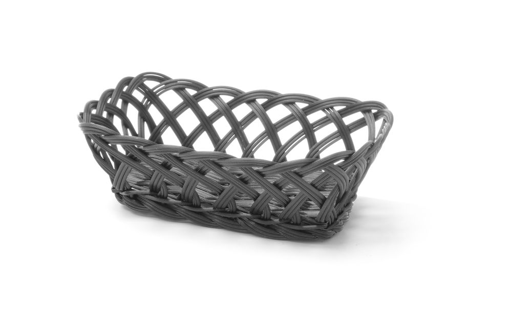 Körbe mit gewebtem Rand  rechteckig Schwarz 225x150x(H)65mm