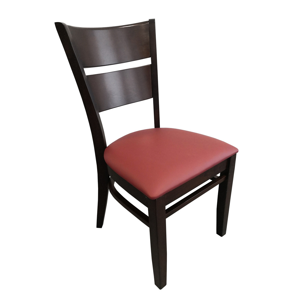 Grace Solid Wood Restaurant Bistro Chair in Red Faux Leather