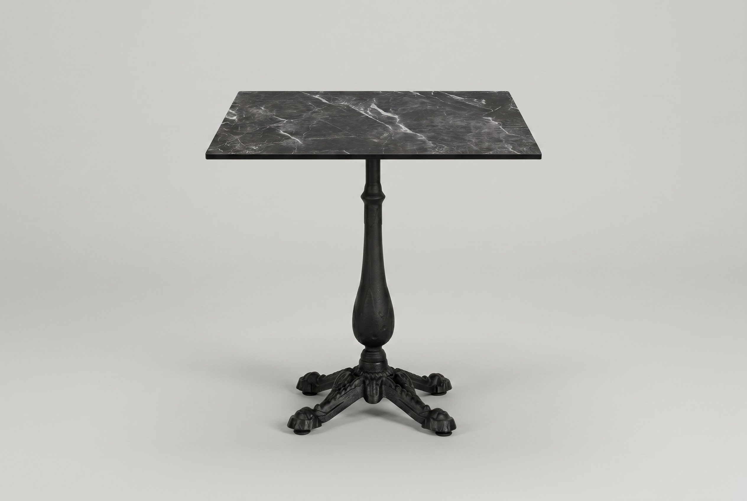 Outdoor Bistro Table 70x70cm Compact HPL Marble-effect Onyx Black Retro - Pescara