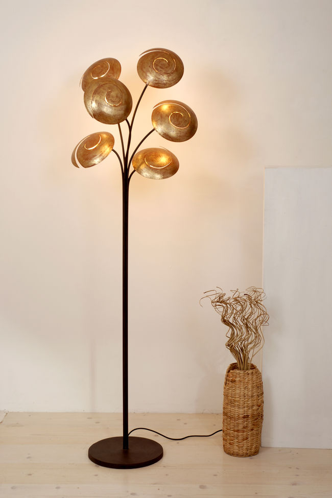 Nuvola Gold Black 6-bulb floor lamp