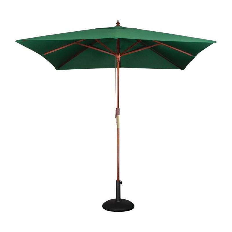 Green Square Parasol, 2.5 m – Pulley System, Professional Parasol, Catering Parasol