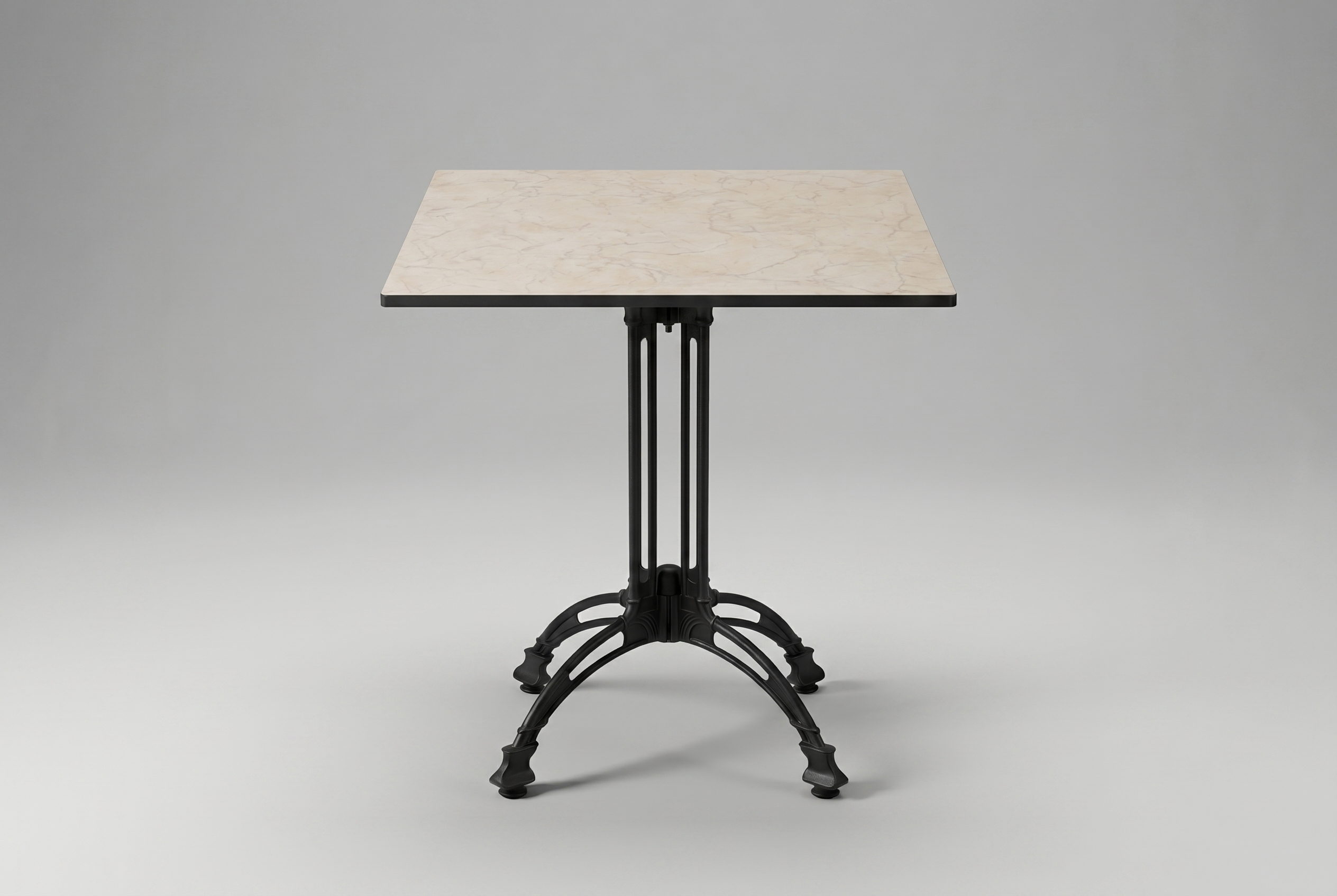 Outdoor Bistro Table 70x70cm Compact HPL Marble-effect Beige TK1 - Pescara