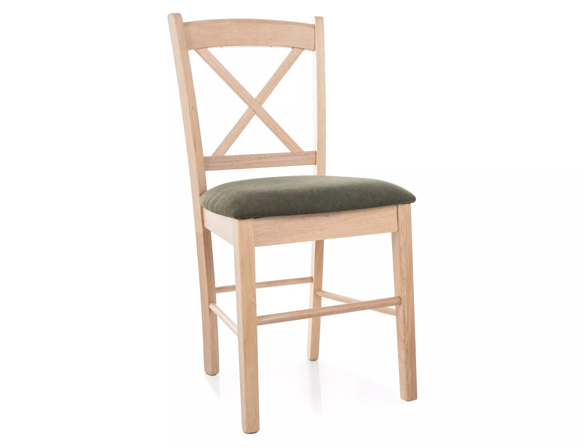 Restaurant Bistro Chair in Solid Hevea Wood, Gigi Microfibre, Natural
