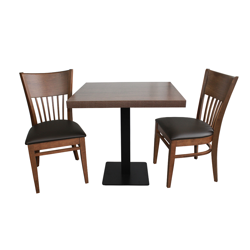 1+2 Restaurant Set: Palermo Table 80x80x3.6cm, Vera Chairs, Bistro Chairs, Bistro Tables