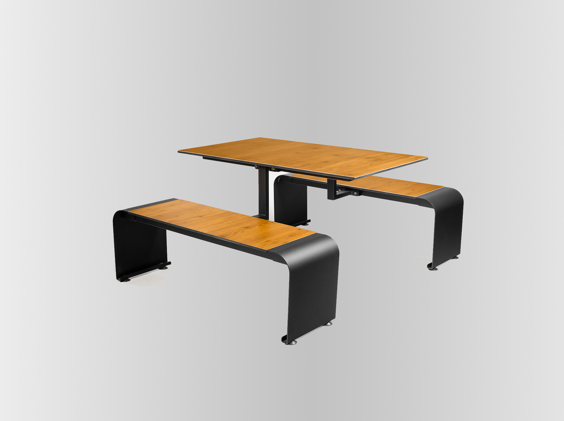 Outdoor dining set – maintenance-free bench and table, set of 3, 120 x 70 cm