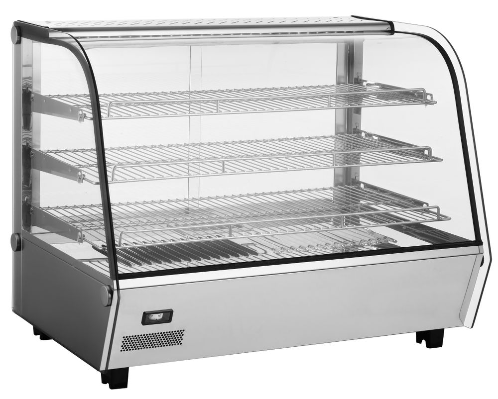 Warmhaltevitrine mit 3 Auslagen    160 Liter  230V/1500W  885x570x(H)680mm
