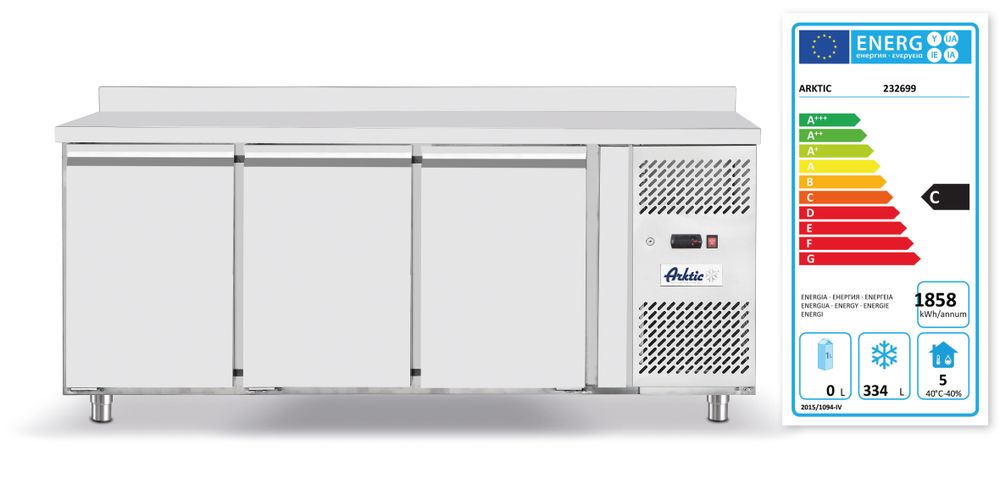 Tiefkühltisch dreitürig Profi Line 420 L Arktic Profi Line GN 1/1 420L 230V/600W 1796x700x(H)879mm