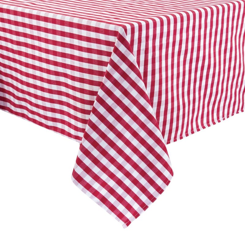 Tischdecke Basic Rot-Weiß kariert 89x89cm