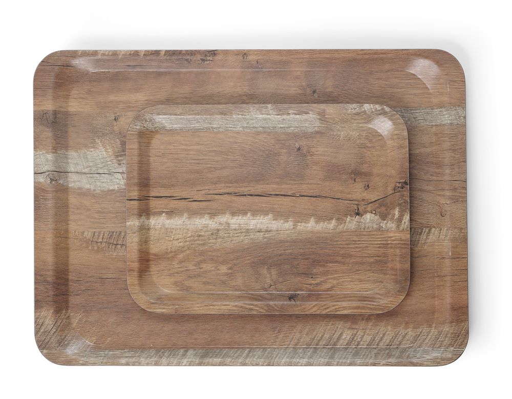 Serviertablett aus Melamin mit Holzoptik   Holz 240x340mm
