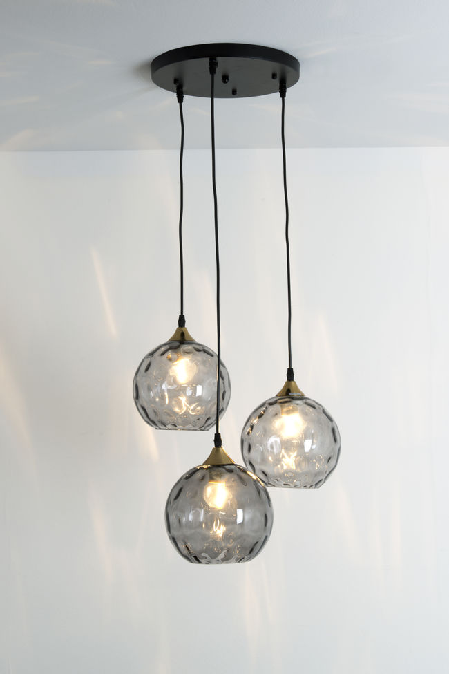 Milano 3-light pendant light, anthracite