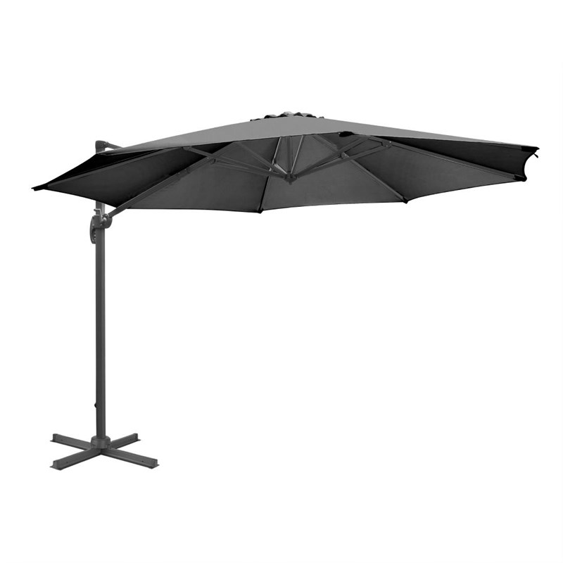 Black Round 3.5m Traffic Light Parasol – 360° rotatable, crank system, catering parasol