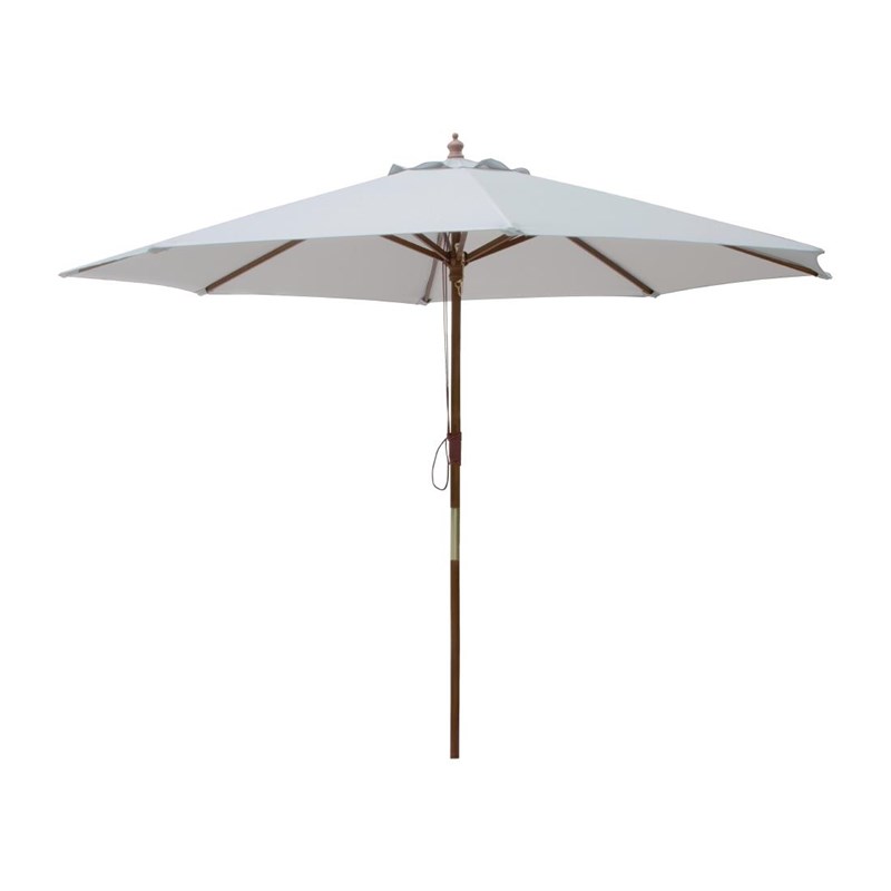 Grey Round Parasol, 3m – Pulley System, Professional Parasol, Catering Parasol