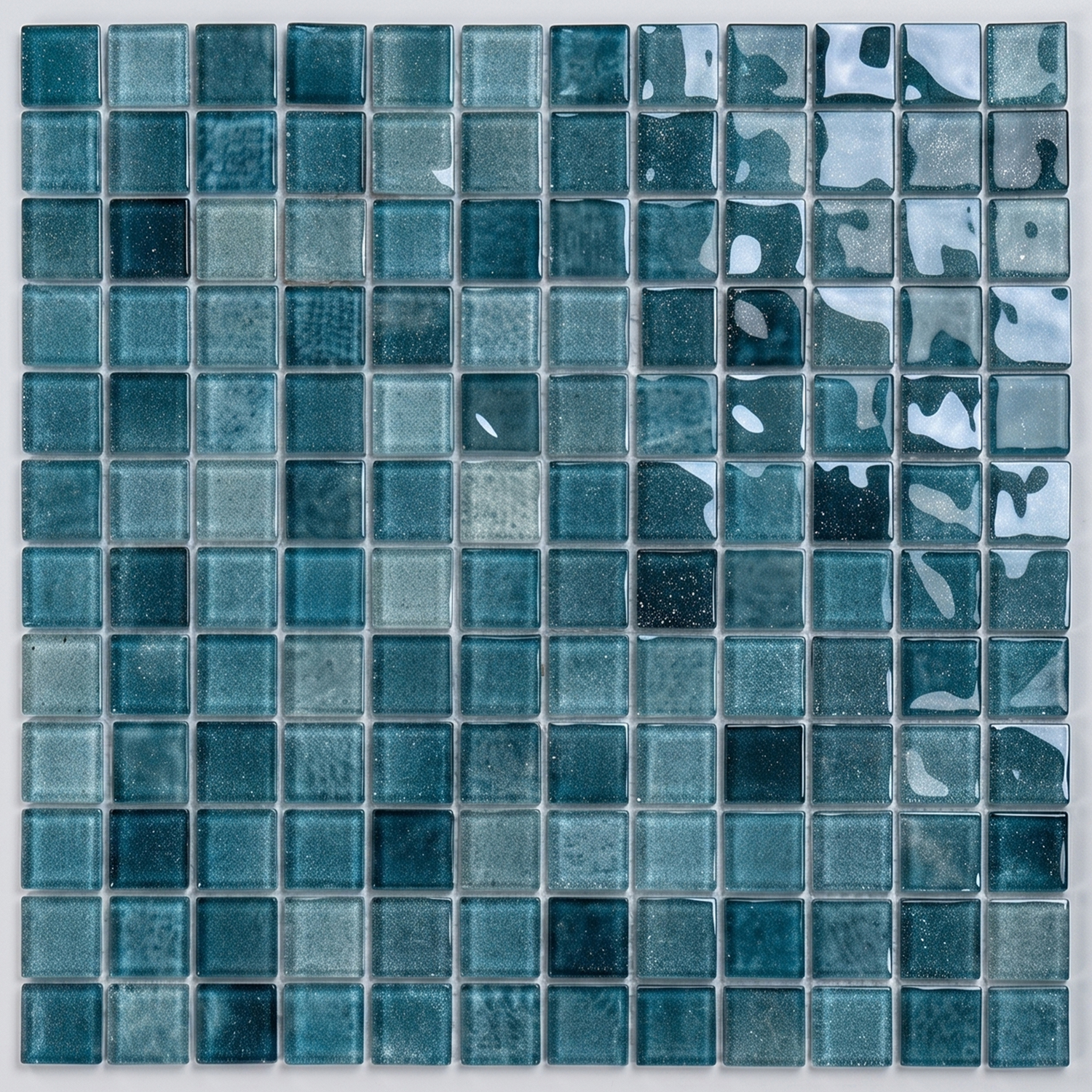 Glass mosaic tile  Nice 23×23×4 mm Turquoise