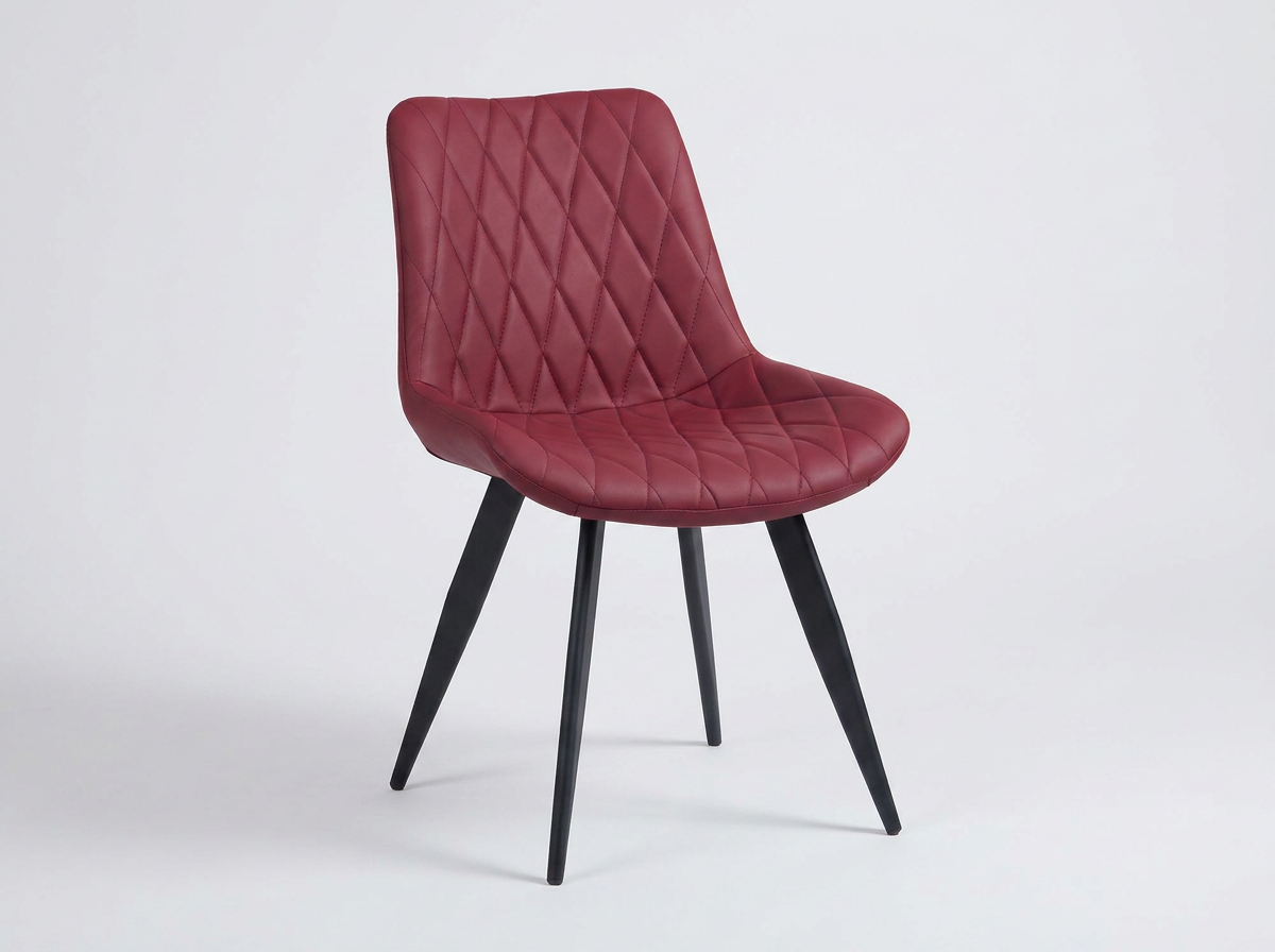 Restaurant Bistro Chair, Upholstered in Red Faux Leather, Scarlet