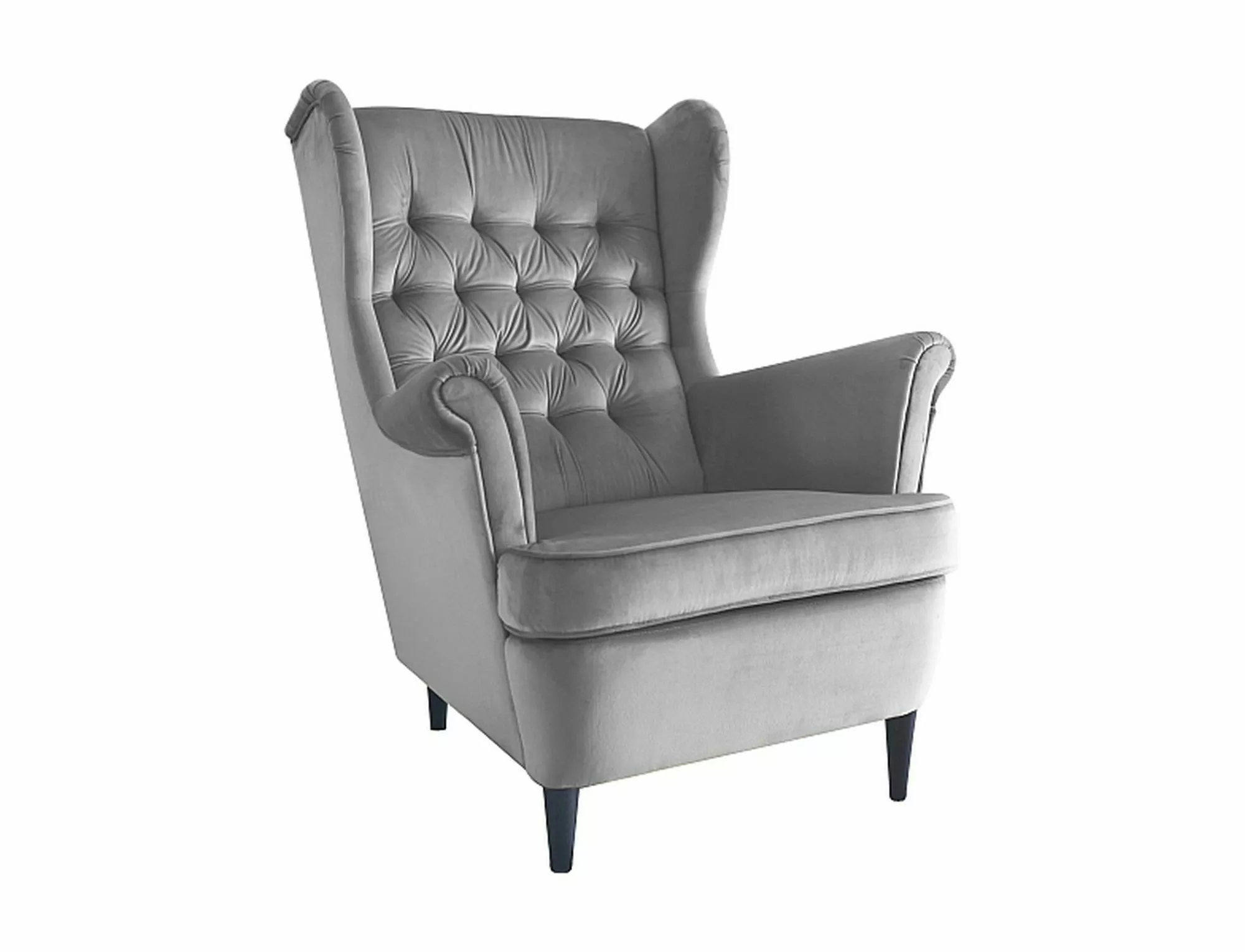 Lounge wing chair Naples velvet fabric