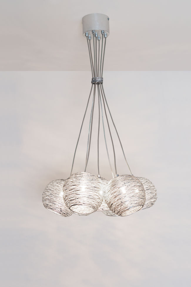 Campano 7-bulb pendant light, silver