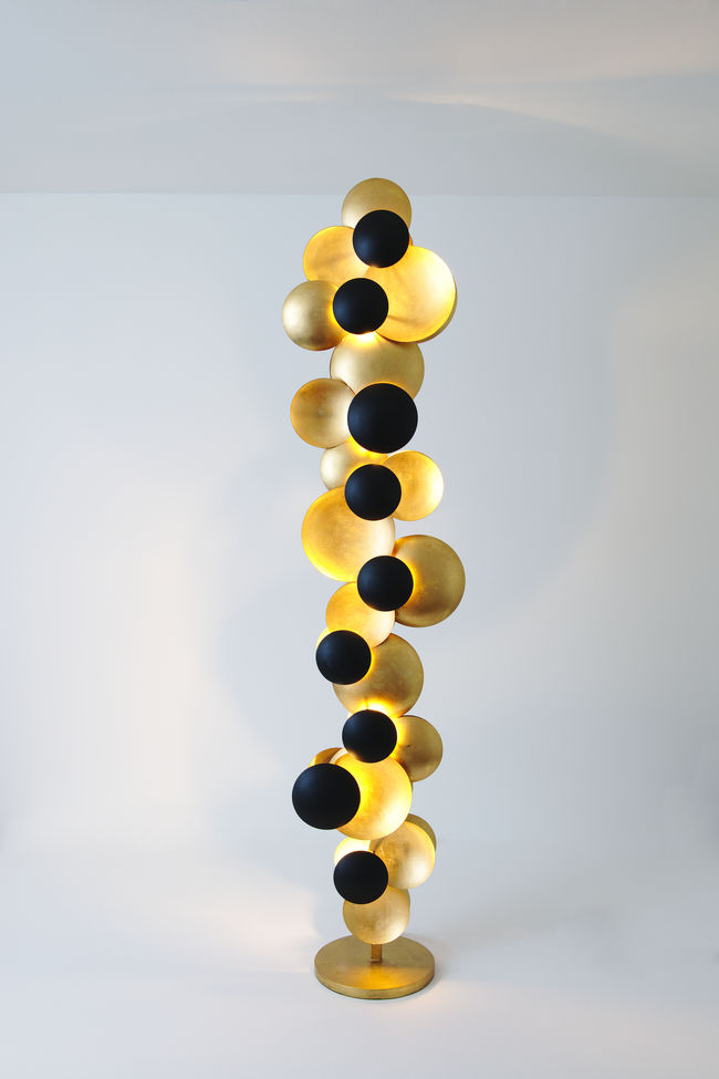 Bolladaria Gold Black 9-light floor lamp