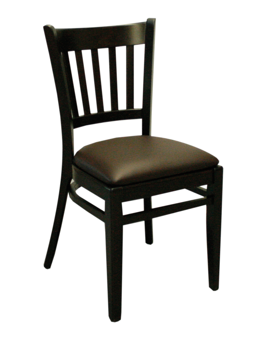 Anna Restaurant and Bistro Chair in Oak with Faux Leather Upholstery