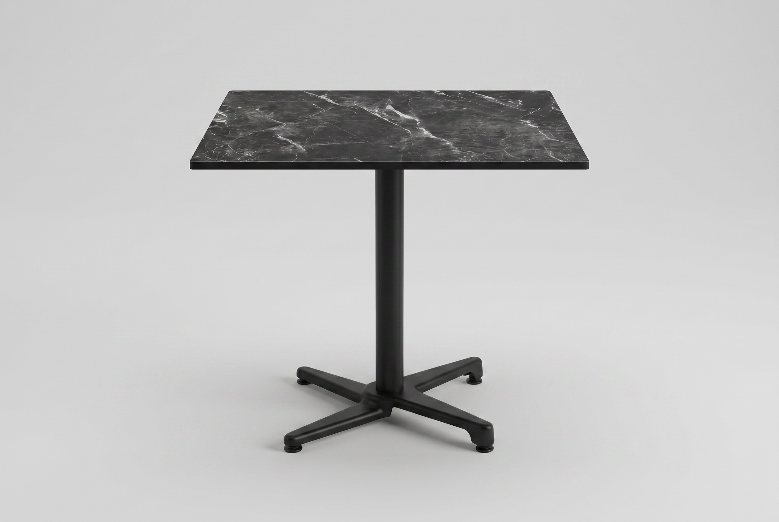 Outdoor Bistro Table 70x70cm Compact HPL Marble-effect Onyx Black Modern - Pescara