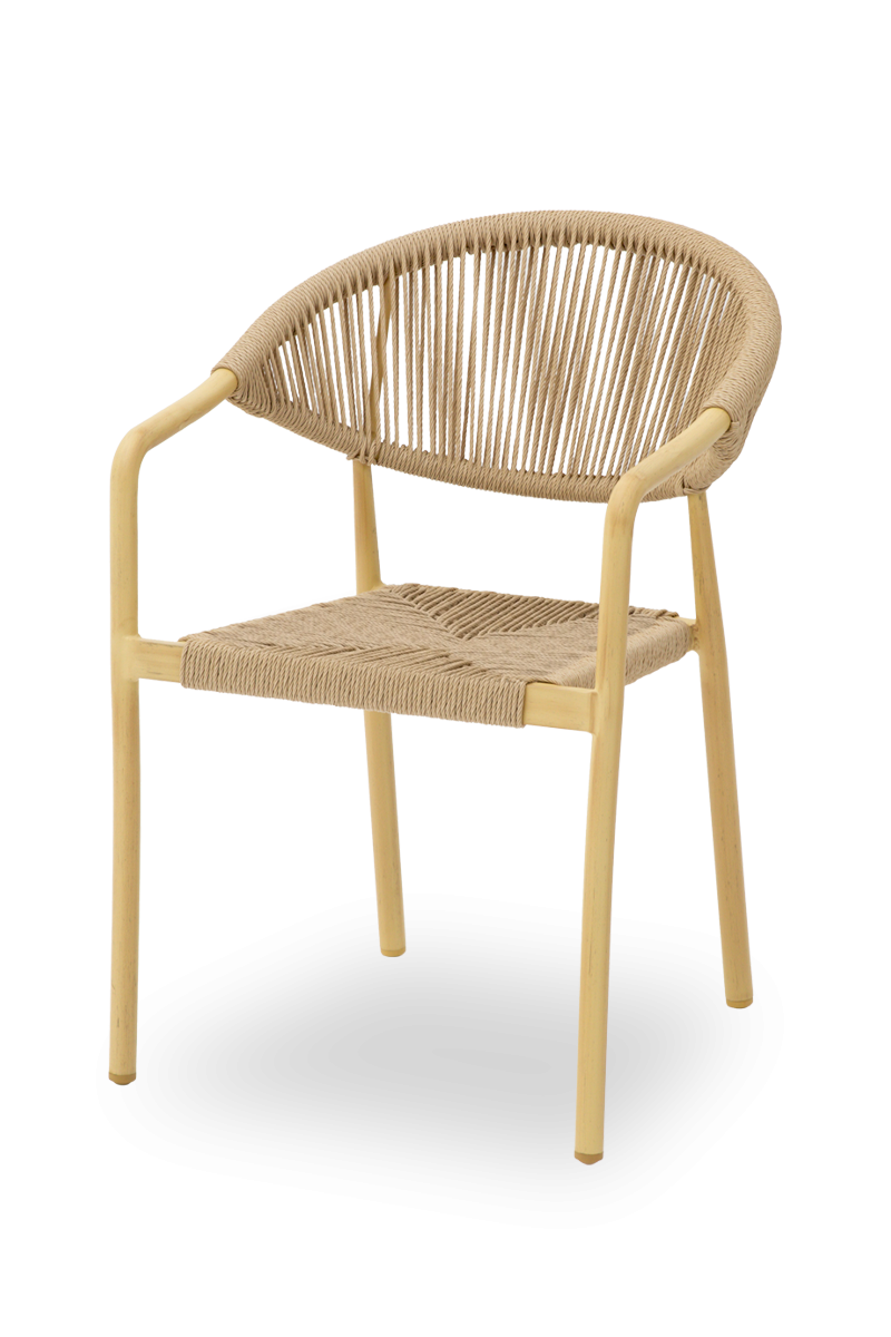 Outdoor Stuhl Latisana Beige mit Armlehne-ING10891