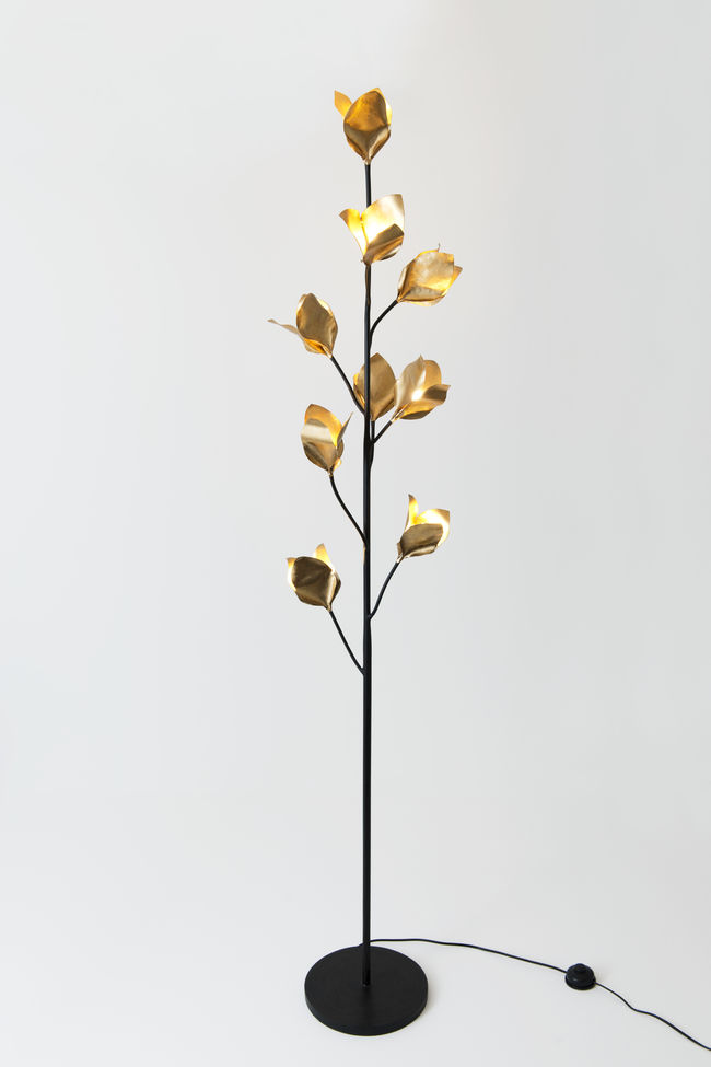 Poesia Flower Gold 9-light floor lamp