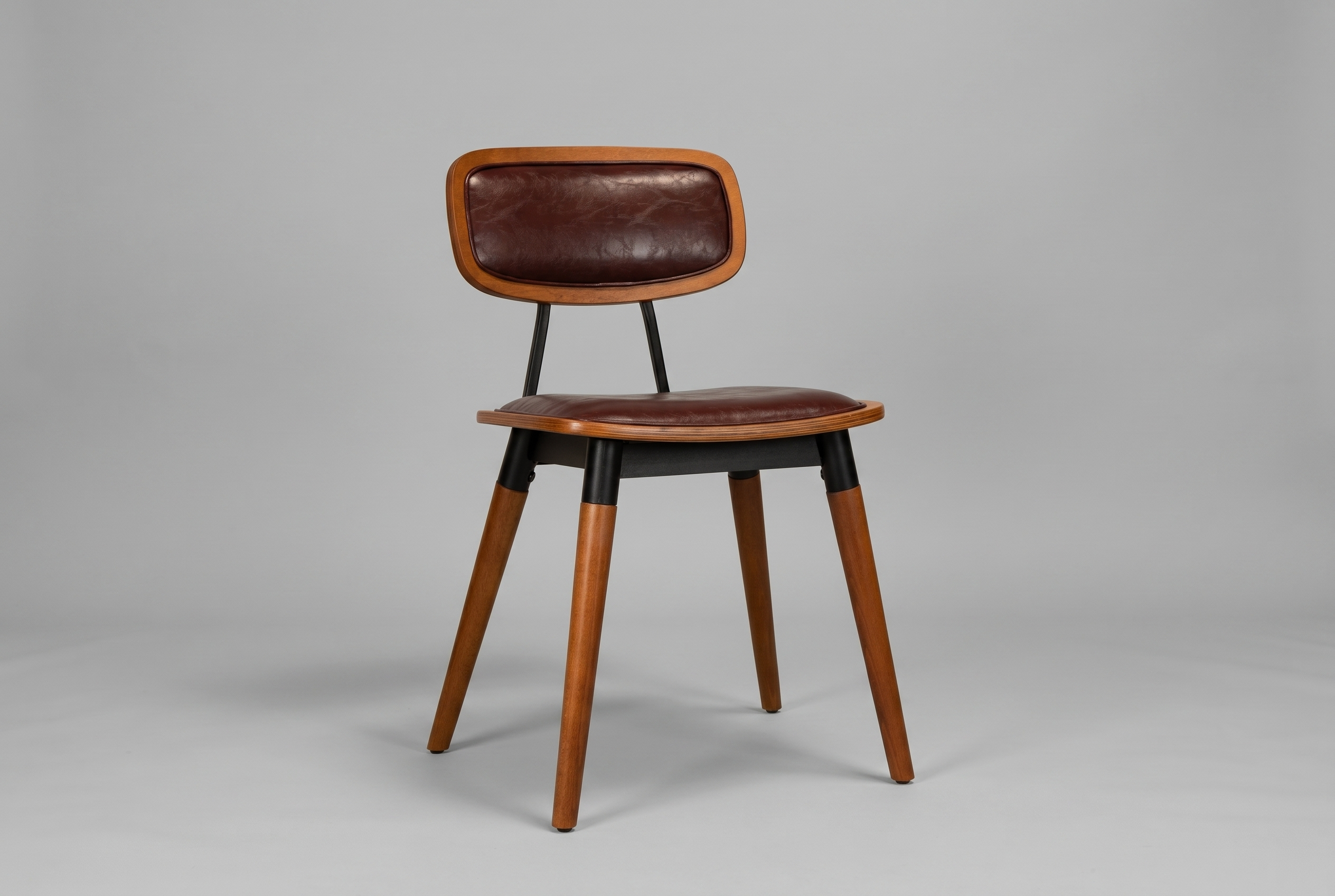 Vintage Faux Leather Red Restaurant Bistro Chair