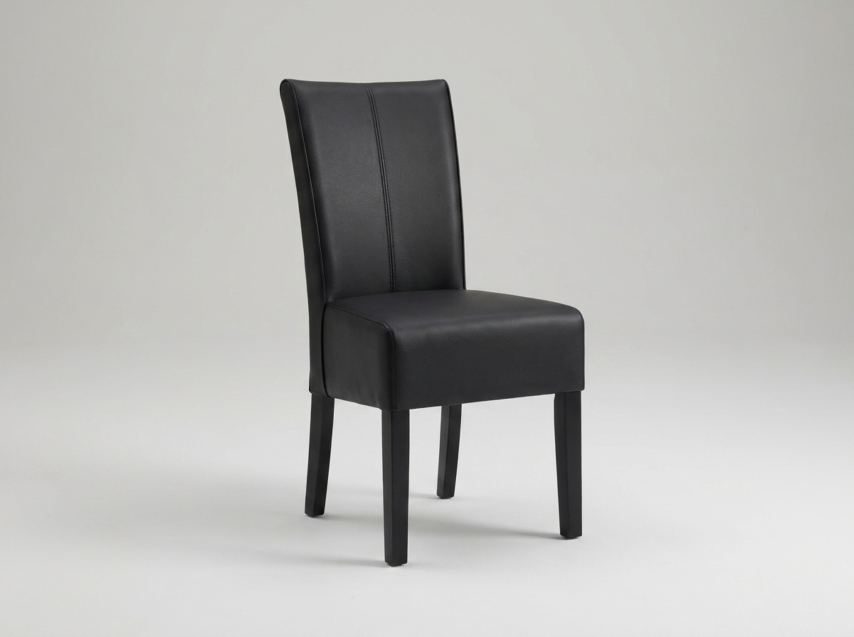 Tanja Restaurant/Bistro Chair, Faux Leather, Black