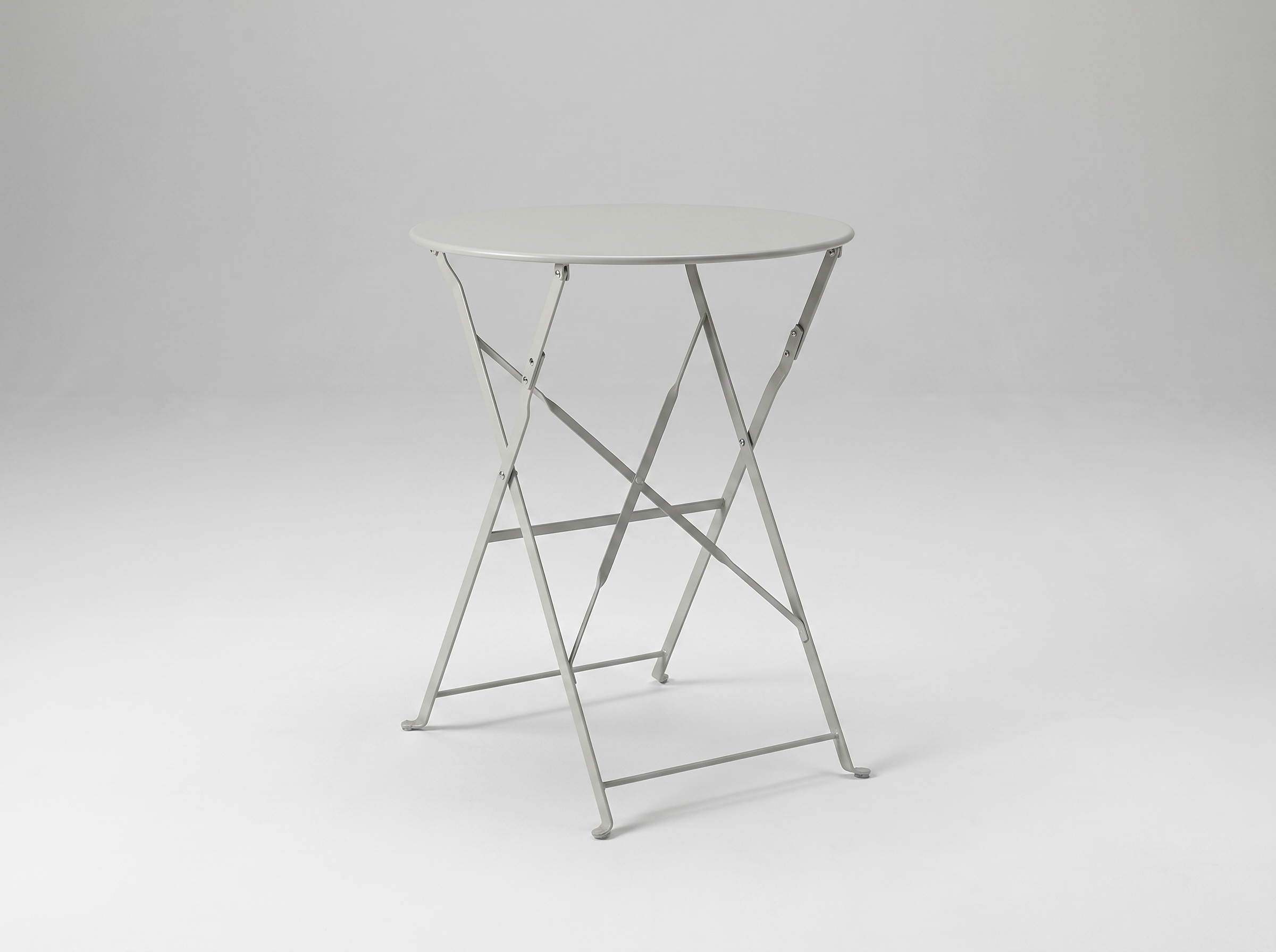 Outdoor Bistro Table, 59.5 cm, Round, Grey Steel – Geneve, foldable