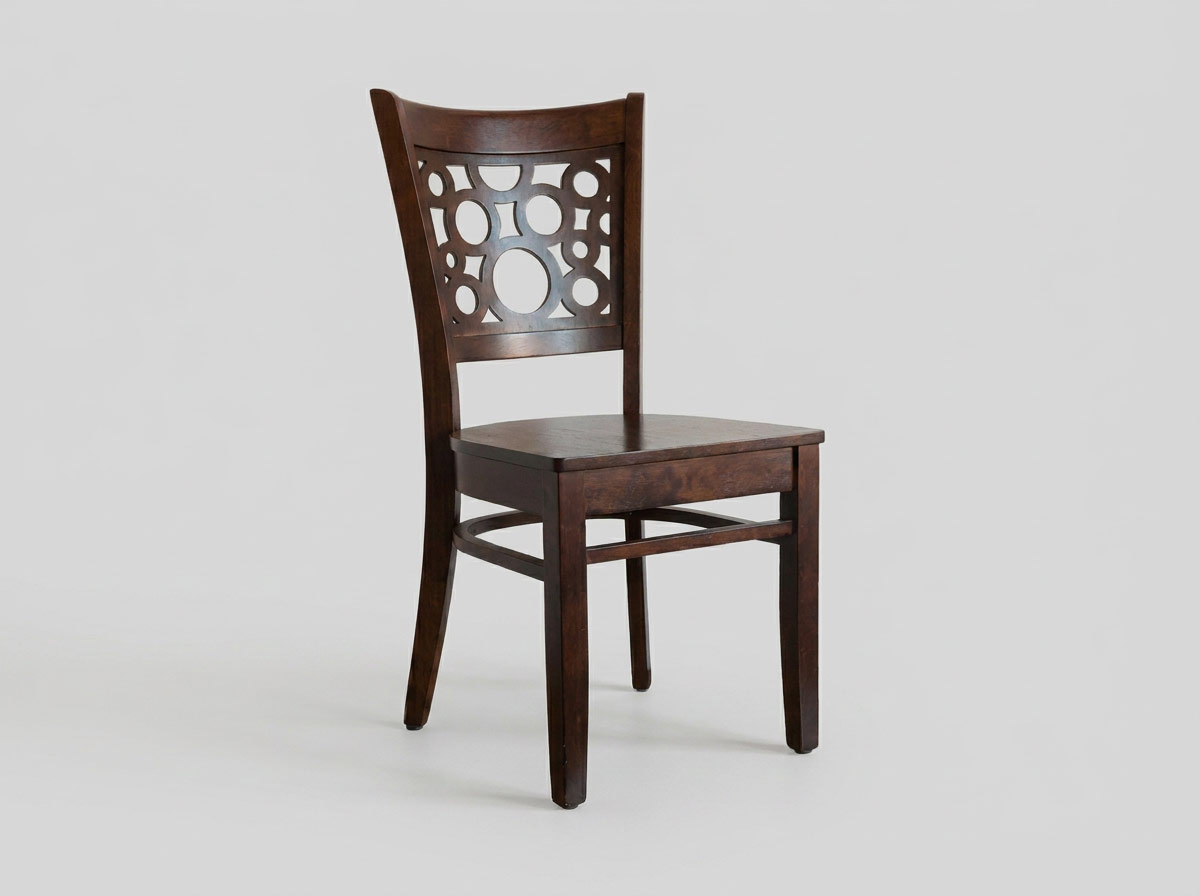 Restaurant Bistro Chair Hanna Solid Wood Seat Brown