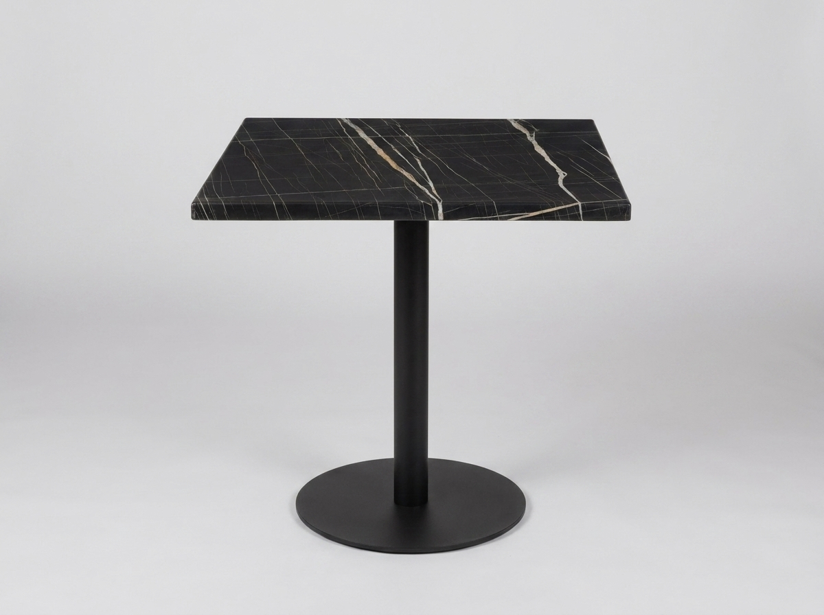 Outdoor Bistro Table 70x70cm HPL Black Marble Effect TK5 - Brest